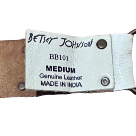 Betsey Johnson Leather Lace Embroidered White Pink Y2K Cottage Core Belt Medium main image 8